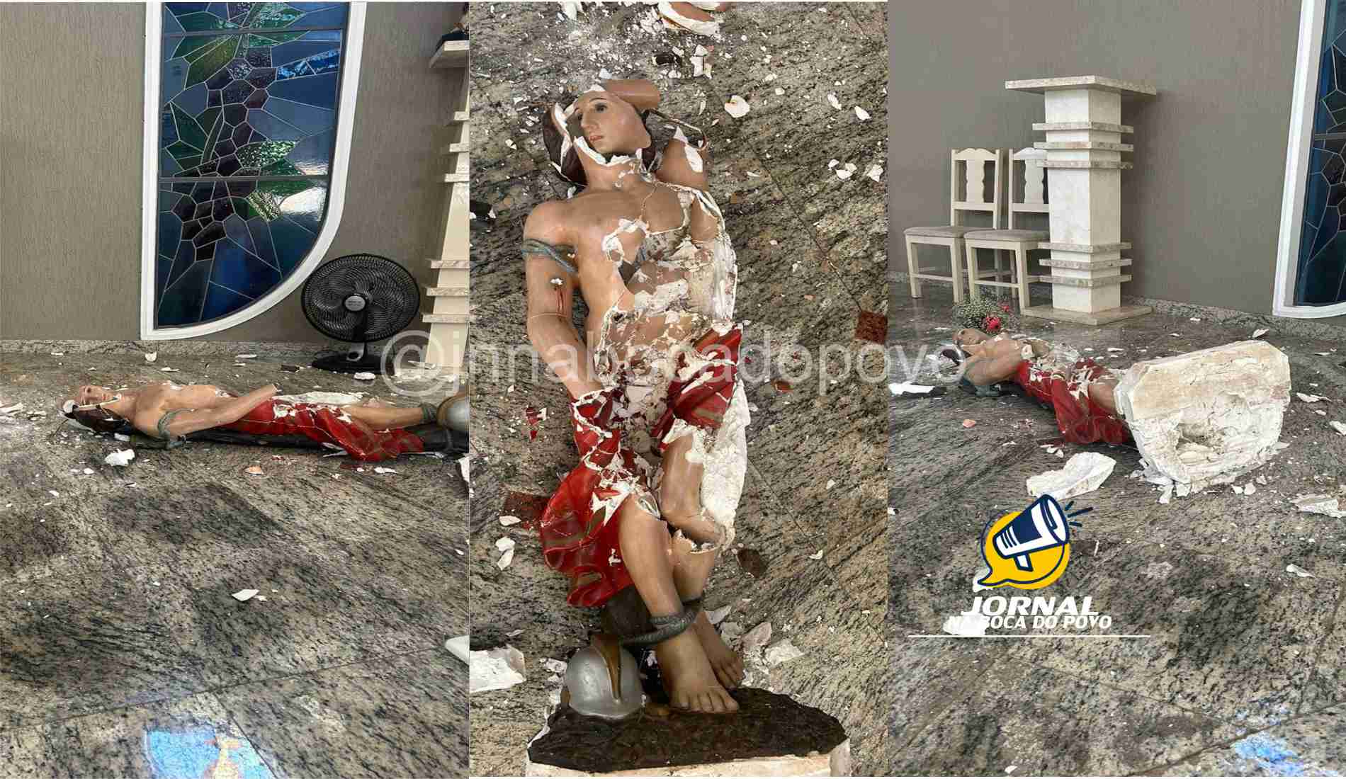 Polícia Civil intima suspeito de destruir imagem de São Sebastião em Aperibé