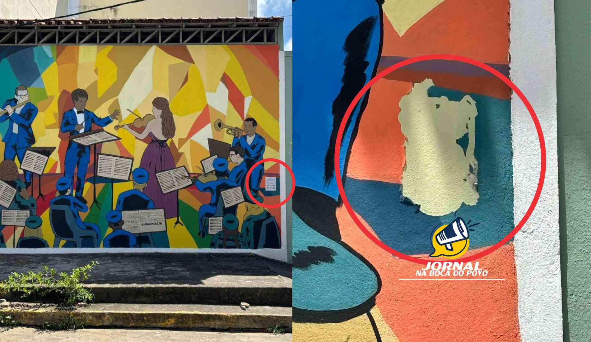 Placa de créditos de obra artística em Santo Antônio de Pádua é arrancada