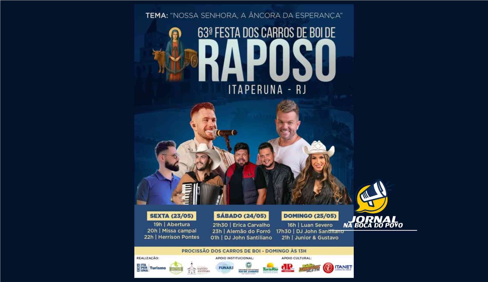 63ª Festa dos Carros de Boi de Raposo promete emoção, fé e muita música em Itaperuna