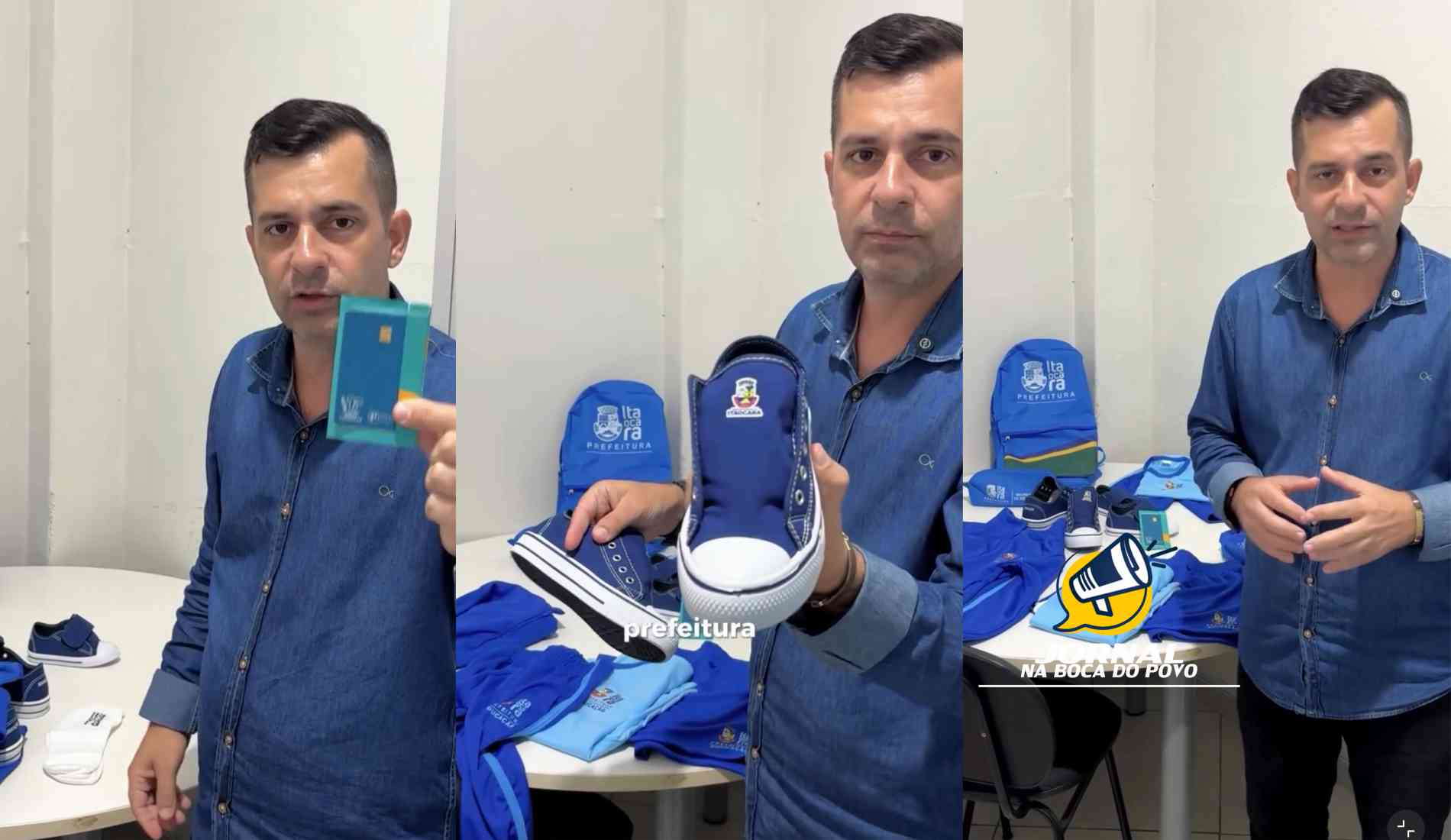 Prefeito e Vice-prefeito de Itaocara anunciam entrega inédita de kits completos de uniforme e material escolar para alunos da rede municipal
