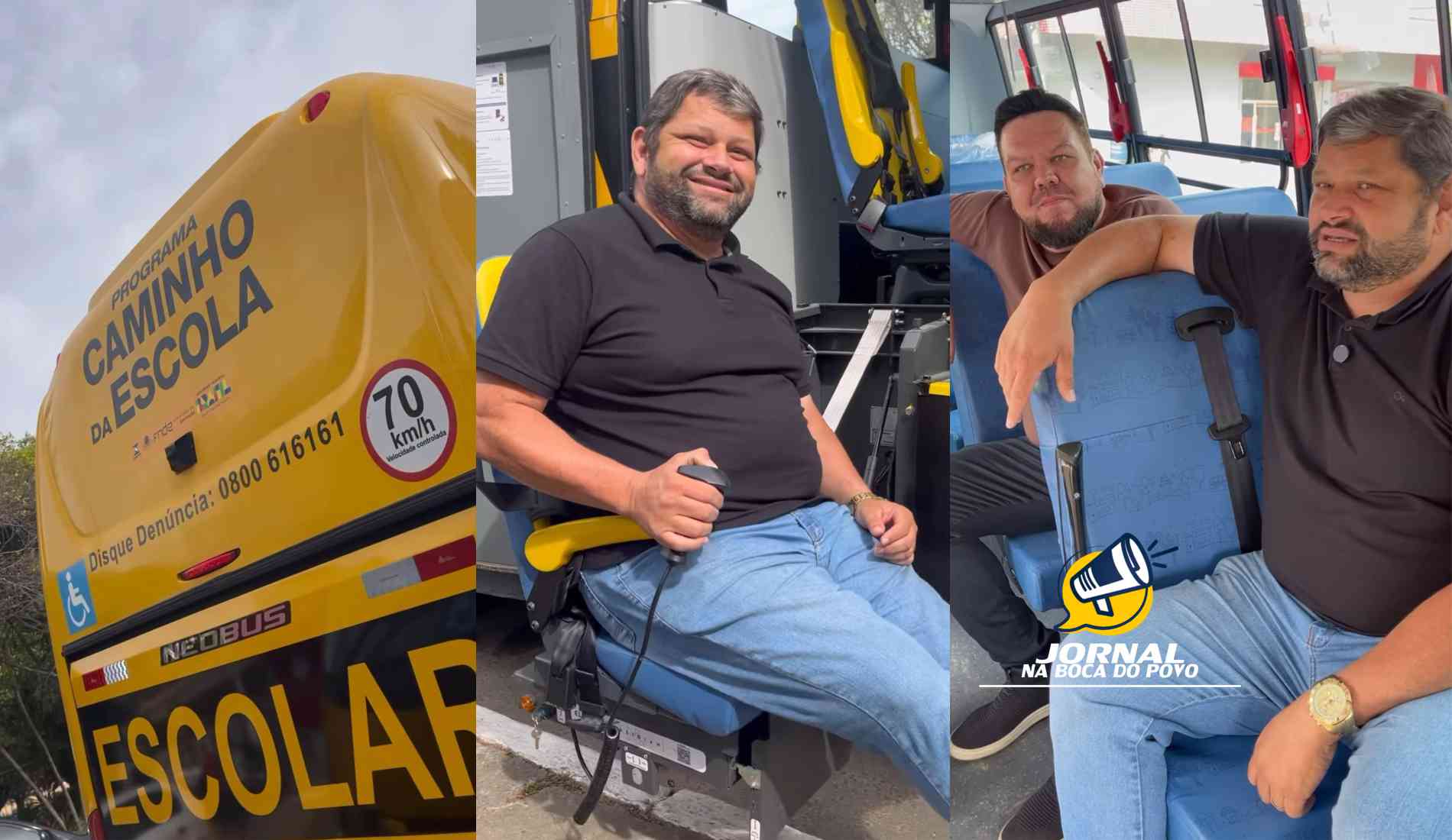 Prefeito e Vice-prefeito de Santo Antônio de Pádua anunciam chegada de dois novos ônibus escolares para a rede municipal de ensino