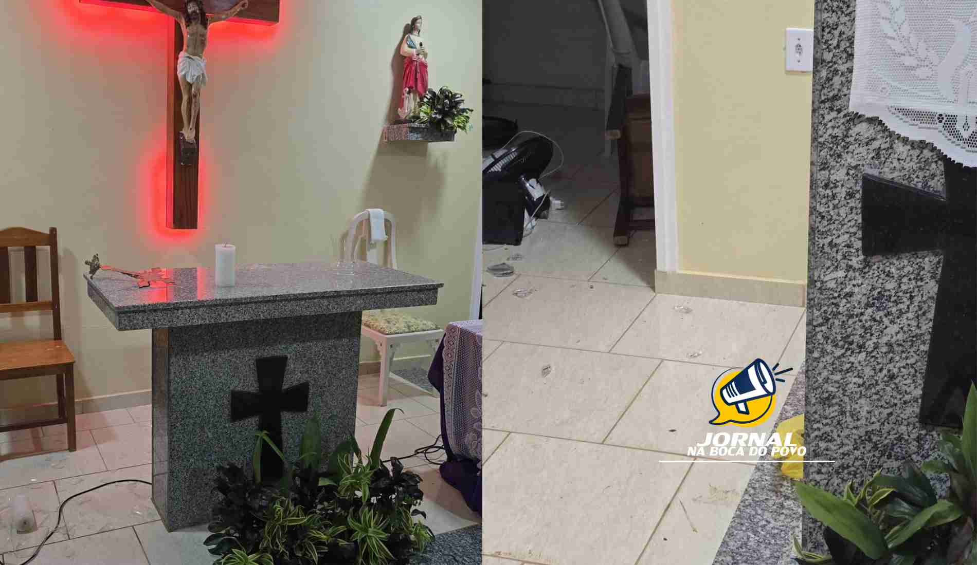 Homem invade igreja em Cambuci, danifica objetos e profere ameaças