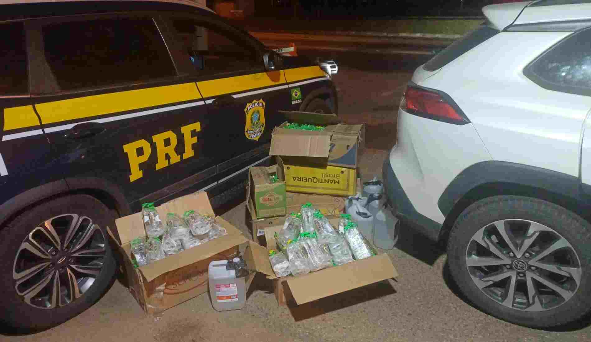 PRF apreende mais de 1.200 frascos de lança-perfume na BR-101, em Campos dos Goytacazes