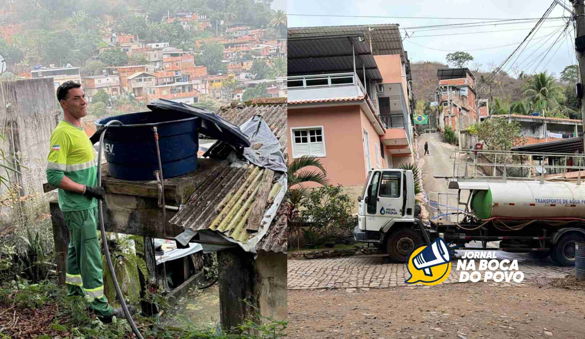 Moradores da parte alta do Ferreira e Avenida Souza recebem suporte com caminhão-pipa durante manutenção