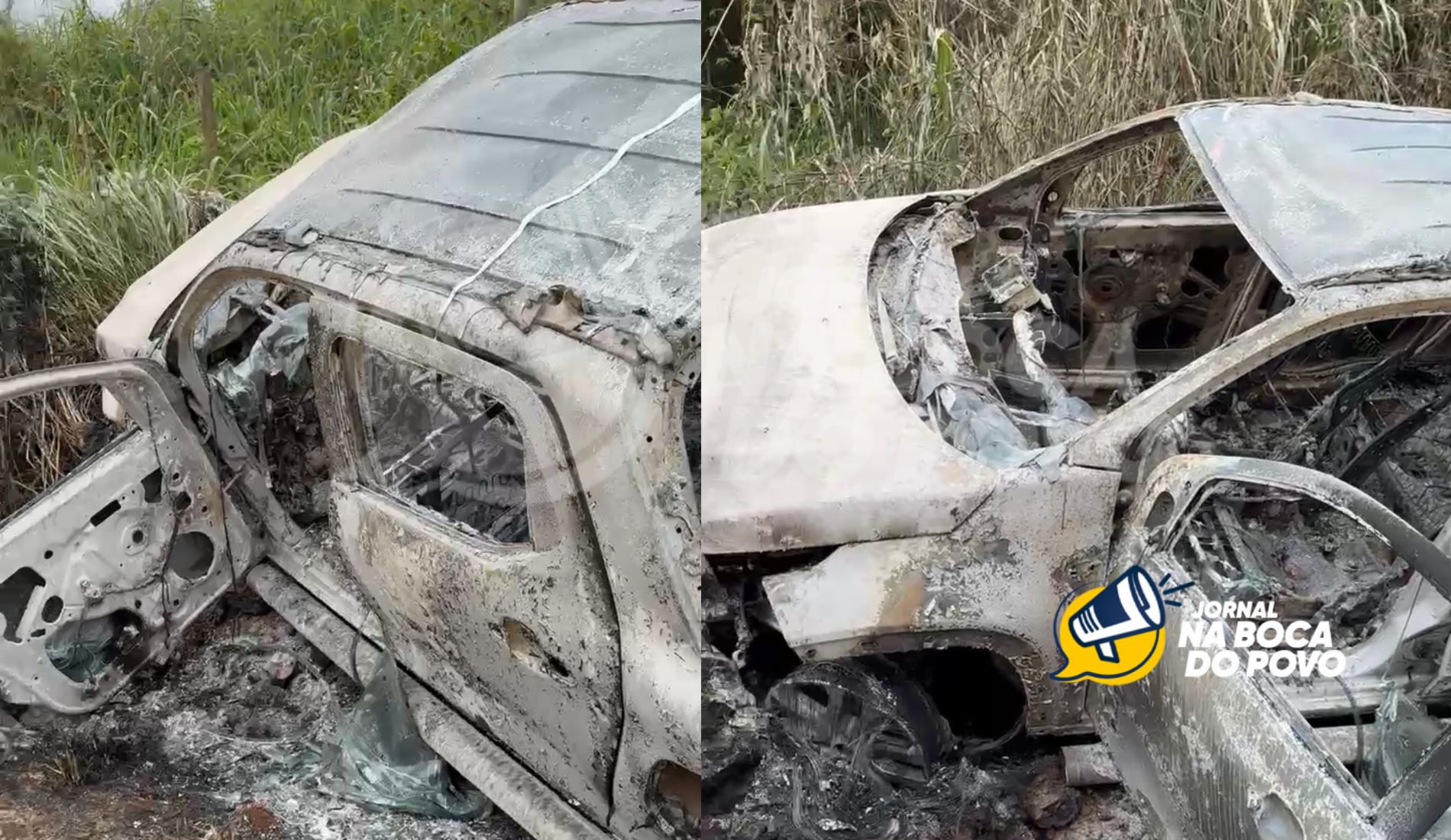 Vídeo: Homem de 65 anos é encontrado ferido após caminhonete pegar fogo na zona rural de Pádua