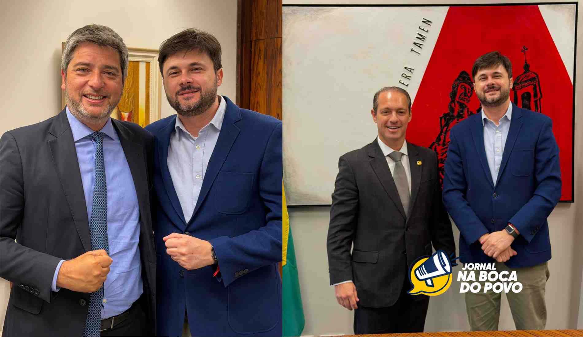 Prefeito Guilherme Fonseca se reúne com senadores Carlos Portinho e Renzo Braz em Brasília para buscar melhorias para Porciúncula